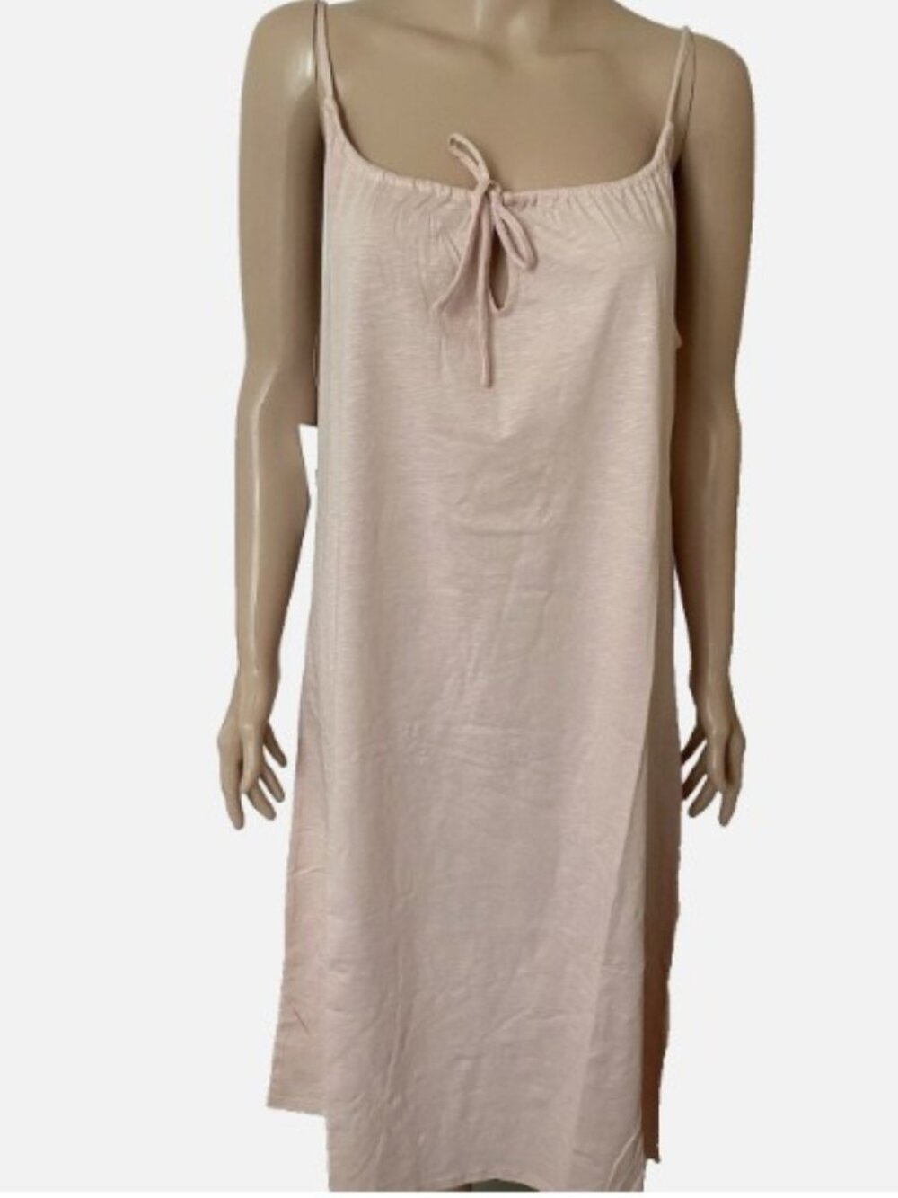 NWT EILEEN FISHER 100% Organic Cotton Pink Keyhole Nightgown Small